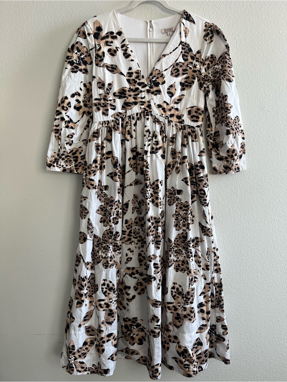 Badgley Mischka Floral Long Sleeve Midi Dress size 4